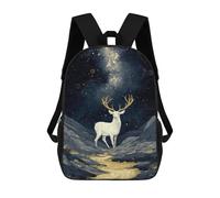 sinyumoney 17inchBackpack Starry Night Deer Pathway School Backpack 3D Printed School Bags Boys Girls Laptop Backpack for Kids/Students/Adults