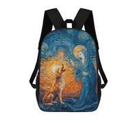 sinyumoney 17inchBackpack Starry Night with Dog School Backpack 3D Printed School Bags Boys Girls Laptop Backpack for Kids/Students/Adults