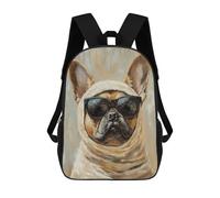 sinyumoney 17inchBackpack Stylish French Bulldog with Sunglasses School Backpack 3D Printed School Bags Boys Girls Laptop Backpack for Kids/Students/Adults