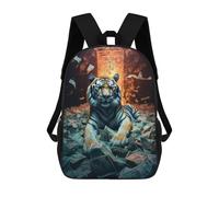 sinyumoney 17inchBackpack Super Rich Bengal Tiger School Backpack 3D Printed School Bags Boys Girls Laptop Backpack for Kids/Students/Adults