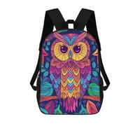 sinyumoney 17inchBackpack Vibrant Abstract Owl School Backpack 3D Printed School Bags Boys Girls Laptop Backpack for Kids/Students/Adults