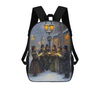 sinyumoney 17inchBackpack Victorian Christmas Carolers School Backpack 3D Printed School Bags Boys Girls Laptop Backpack for Kids/Students/Adults