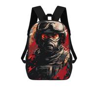 sinyumoney 17inchBackpack Warrior in Gas Mask School Backpack 3D Printed School Bags Boys Girls Laptop Backpack for Kids/Students/Adults