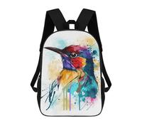 sinyumoney 17inchBackpack Watercolor Bird Birding School Backpack 3D Printed School Bags Boys Girls Laptop Backpack for Kids/Students/Adults