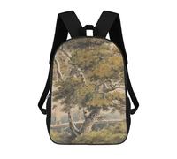 sinyumoney 17inchBackpack Watercolor Landscape with Trees School Backpack 3D Printed School Bags Boys Girls Laptop Backpack for Kids/Students/Adults