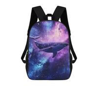 sinyumoney 17inchBackpack Whale in Space Wallpaper School Backpack 3D Printed School Bags Boys Girls Laptop Backpack for Kids/Students/Adults