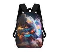 sinyumoney 17inchBackpack Wolf in Smoke School Backpack 3D Printed School Bags Boys Girls Laptop Backpack for Kids/Students/Adults