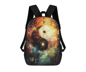 sinyumoney 17inchBackpack Yin Yang Symbol Painting School Backpack 3D Printed School Bags Boys Girls Laptop Backpack for Kids/Students/Adults