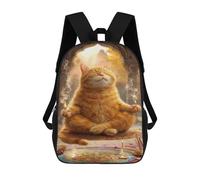 sinyumoney 17inchBackpack Yoga Cat in Meditation Pose School Backpack 3D Printed School Bags Boys Girls Laptop Backpack for Kids/Students/Adults