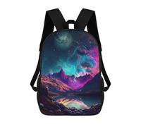 sinyumoney 1Kids Backpacks Cosmic Reflection Landscape 3D Printed School Bag Fashion Bag Travel School Bags for in School Or Travel 17inch