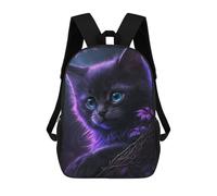 sinyumoney 1Kids Backpacks Enchanted Black Kitten 3D Printed School Bag Fashion Bag Travel School Bags for in School Or Travel 17inch