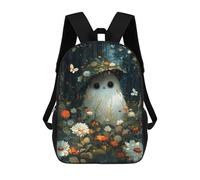 sinyumoney 1Kids Backpacks Floral Cute Baby Ghost 3D Printed School Bag Fashion Bag Travel School Bags for in School Or Travel 17inch