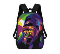 sinyumoney 1Kids Backpacks Gorilla Pop Art 3D Printed School Bag Fashion Bag Travel School Bags for in School Or Travel 17inch