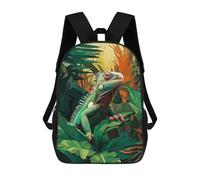 sinyumoney 1Kids Backpacks Lizard Forest 3D Printed School Bag Fashion Bag Travel School Bags for in School Or Travel 17inch