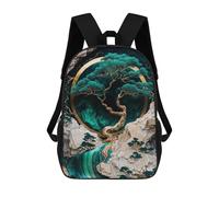 sinyumoney 1Kids Backpacks Mountain Tree Kintsugi Art 3D Printed School Bag Fashion Bag Travel School Bags for in School Or Travel 17inch