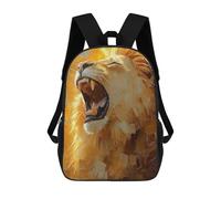 sinyumoney 1Kids Backpacks Roaring Lion Power - Bold Impasto Textured Painting 3D Printed School Bag Fashion Bag Travel School Bags for in School Or Travel 17inch