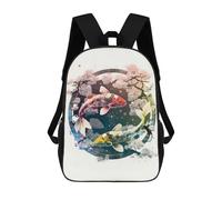 sinyumoney 2 Koi Fish Red And Gold Backpack School Bag Lightweight Airport College Students Back Pack for Men, Women & Teenage Boys 17inch