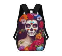 sinyumoney 27 Sugar Scull Children's School Backpack 3D Printed for Kids Travel Rucksacks Book Bags for Boys Elementary School Students 17inch