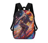 sinyumoney 2Backpack 3d Abstract Astronaut School Bag Boys Book Bag Cool Rucksack Fashion Laptop Knapsack Back Bag for Boys And Girls 17inch
