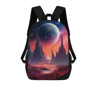 sinyumoney 2Backpack 3d Alien Planet Landscape School Bag Boys Book Bag Cool Rucksack Fashion Laptop Knapsack Back Bag for Boys And Girls 17inch