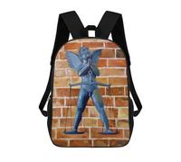 sinyumoney 2Backpack 3d Angel Court School Bag Boys Book Bag Cool Rucksack Fashion Laptop Knapsack Back Bag for Boys And Girls 17inch