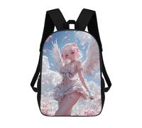 sinyumoney 2Backpack 3d Anime Angel Girl in Bloom Heaven Wings School Bag Boys Book Bag Cool Rucksack Fashion Laptop Knapsack Back Bag for Boys And Girls 17inch