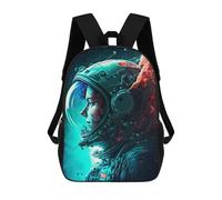 sinyumoney 2Backpack 3d Astronaut Life In Space School Bag Boys Book Bag Cool Rucksack Fashion Laptop Knapsack Back Bag for Boys And Girls 17inch