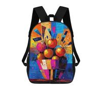 sinyumoney 2Backpack 3d Basket of Apples - Vibrant Cubist Still Life School Bag Boys Book Bag Cool Rucksack Fashion Laptop Knapsack Back Bag for Boys And Girls 17inch
