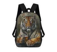 sinyumoney 2Backpack 3d Beer Drinking Tiger School Bag Boys Book Bag Cool Rucksack Fashion Laptop Knapsack Back Bag for Boys And Girls 17inch