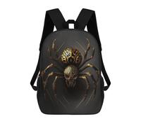 sinyumoney 2Backpack 3d Black And Gold Spider School Bag Boys Book Bag Cool Rucksack Fashion Laptop Knapsack Back Bag for Boys And Girls 17inch