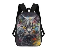 sinyumoney 2Backpack 3d British Shorthair Painting School Bag Boys Book Bag Cool Rucksack Fashion Laptop Knapsack Back Bag for Boys And Girls 17inch