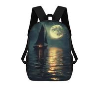 sinyumoney 2Backpack 3d Celestial Sails at Night School Bag Boys Book Bag Cool Rucksack Fashion Laptop Knapsack Back Bag for Boys And Girls 17inch
