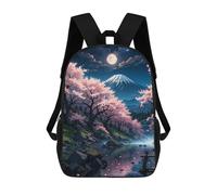 sinyumoney 2Backpack 3d Cherry Blossom Japanese School Bag Boys Book Bag Cool Rucksack Fashion Laptop Knapsack Back Bag for Boys And Girls 17inch