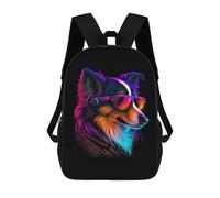 sinyumoney 2Backpack 3d Collie School Bag Boys Book Bag Cool Rucksack Fashion Laptop Knapsack Back Bag for Boys And Girls 17inch