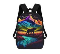 sinyumoney 2Backpack 3d Colorful in Forest School Bag Boys Book Bag Cool Rucksack Fashion Laptop Knapsack Back Bag for Boys And Girls 17inch