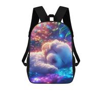 sinyumoney 2Backpack 3d Cute Baby Poodle Sleeping School Bag Boys Book Bag Cool Rucksack Fashion Laptop Knapsack Back Bag for Boys And Girls 17inch