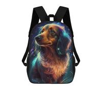 sinyumoney 2Backpack 3d Dachshund Dog Angelic School Bag Boys Book Bag Cool Rucksack Fashion Laptop Knapsack Back Bag for Boys And Girls 17inch