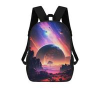sinyumoney 2Backpack 3d Dawn Planetary Landscape School Bag Boys Book Bag Cool Rucksack Fashion Laptop Knapsack Back Bag for Boys And Girls 17inch