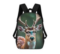 sinyumoney 2Backpack 3d Deer in Forest School Bag Boys Book Bag Cool Rucksack Fashion Laptop Knapsack Back Bag for Boys And Girls 17inch