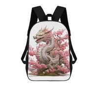 sinyumoney 2Backpack 3d Dragon Pink Japan School Bag Boys Book Bag Cool Rucksack Fashion Laptop Knapsack Back Bag for Boys And Girls 17inch