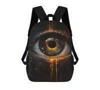 sinyumoney 2Backpack 3d Eerie Eye Painting Artwork School Bag Boys Book Bag Cool Rucksack Fashion Laptop Knapsack Back Bag for Boys And Girls 17inch