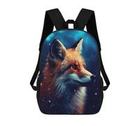 sinyumoney 2Backpack 3d Fox Night Galaxy School Bag Boys Book Bag Cool Rucksack Fashion Laptop Knapsack Back Bag for Boys And Girls 17inch