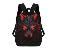 sinyumoney 2Backpack 3d Fox Red And Black Animals School Bag Boys Book Bag Cool Rucksack Fashion Laptop Knapsack Back Bag for Boys And Girls 17inch