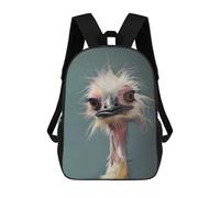 sinyumoney 2Backpack 3d Funny Ostrich Portrait School Bag Boys Book Bag Cool Rucksack Fashion Laptop Knapsack Back Bag for Boys And Girls 17inch