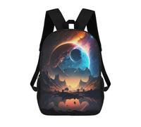 sinyumoney 2Backpack 3d Galactic Oasis Landscape School Bag Boys Book Bag Cool Rucksack Fashion Laptop Knapsack Back Bag for Boys And Girls 17inch