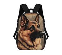 sinyumoney 2Backpack 3d German Shepherd Retro Dog School Bag Boys Book Bag Cool Rucksack Fashion Laptop Knapsack Back Bag for Boys And Girls 17inch