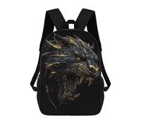sinyumoney 2Backpack 3d Golden Fanged Panther School Bag Boys Book Bag Cool Rucksack Fashion Laptop Knapsack Back Bag for Boys And Girls 17inch