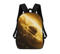 sinyumoney 2Backpack 3d Golden Saturn School Bag Boys Book Bag Cool Rucksack Fashion Laptop Knapsack Back Bag for Boys And Girls 17inch