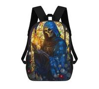 sinyumoney 2Backpack 3d Grim Reaper Stained Glass School Bag Boys Book Bag Cool Rucksack Fashion Laptop Knapsack Back Bag for Boys And Girls 17inch