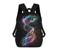 sinyumoney 2Backpack 3d Human DNA in The Space V5 School Bag Boys Book Bag Cool Rucksack Fashion Laptop Knapsack Back Bag for Boys And Girls 17inch